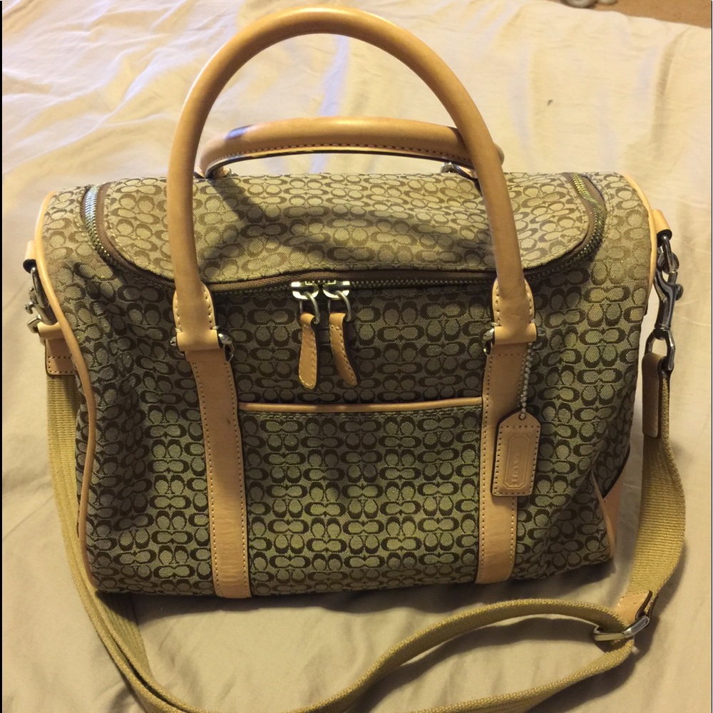 Rare Coach Signature Train Travel Makeup Bag